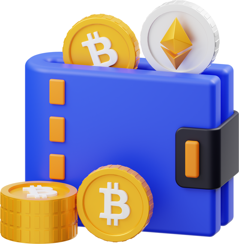 3D Cryptocurrency Wallet Icon